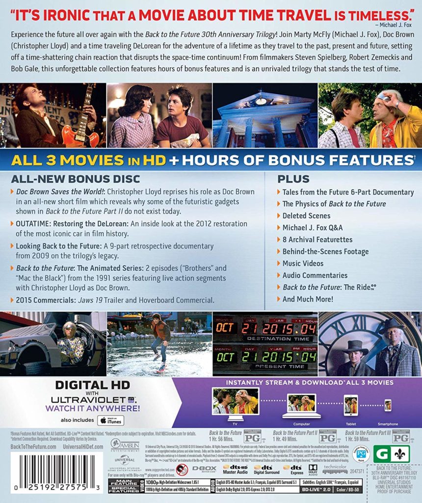 Colcección completa de Volver al Futuro (Back to the Future) en Blu-ray