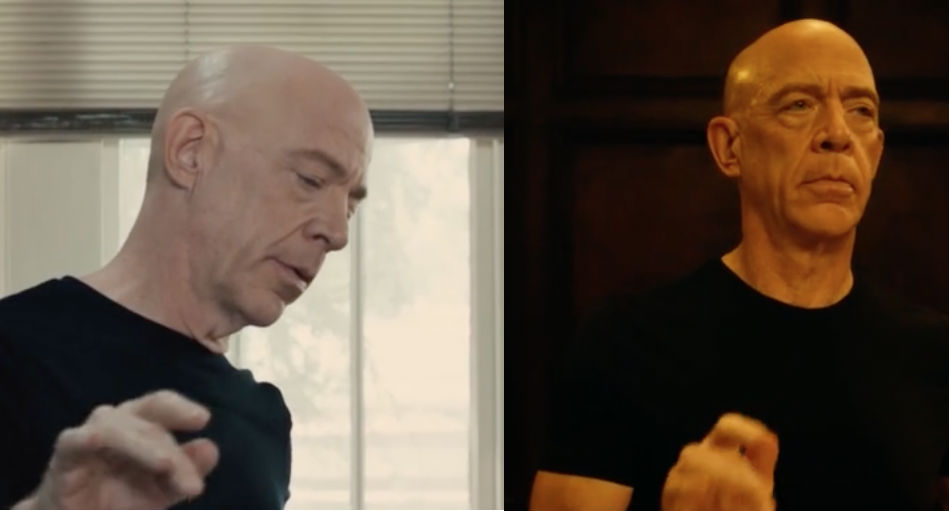 J.K. Simmons como el profesor Fletcher en los dos filmes de Whiplash.