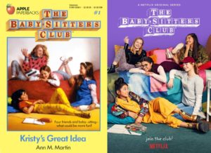 Comparación de la portada original del libro y la nueva serie de El club de las niñeras.