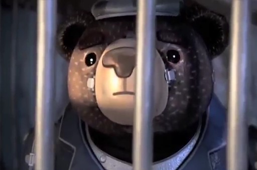 En este cortometraje, un oso es capturado y forzado a trabajar en un circo