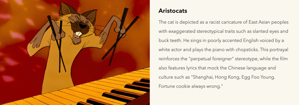 Los aristogatos tendrán un mensaje de advertencia por el racismo en la película