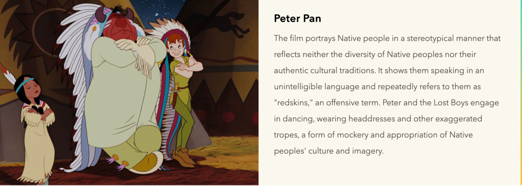 Disney+ incluye una nota racista a Peter Pan
