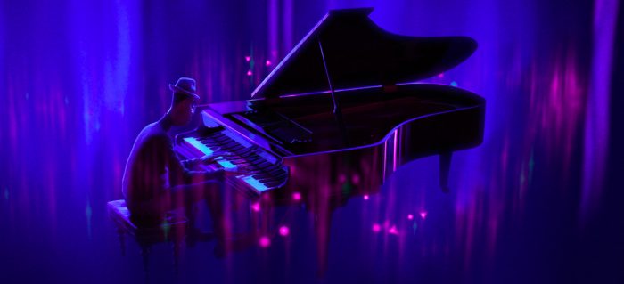 Joe Gardner de la película Soul tocando el piano, lee la reseña sin spoilers