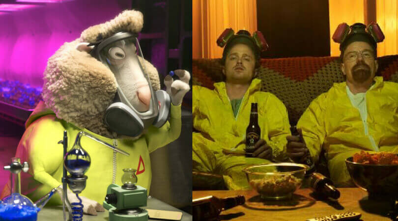 Breaking Bad siendo parodiado en Zootopia.