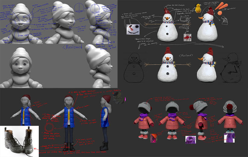 Algunas imágenes detrás de cámaras del corto Lily and the Snowman