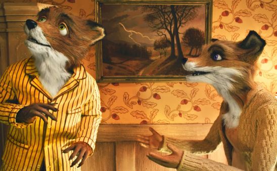Mr. Fox y su esposa discutiendo.